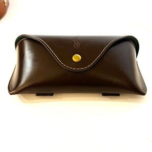 Polo Ralph Lauren Chic Brown Leather Eyewear Case with Belt Loops